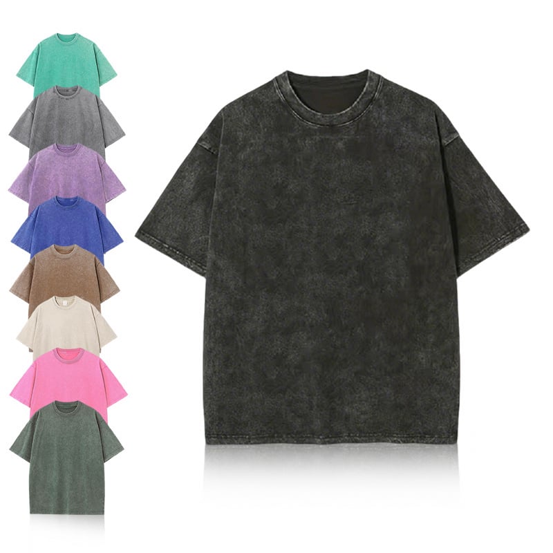 💚💚4 Pack Oversized Tshirts for Men Gym Vintage Heavyweight T Shirts Cotton Workout Acid Wash Baggy Tees