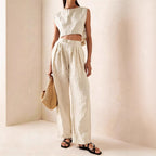 🌷Women's Crew-Neck Loose Casual Two-Piece Set – Breathable T-Shirt & Pants