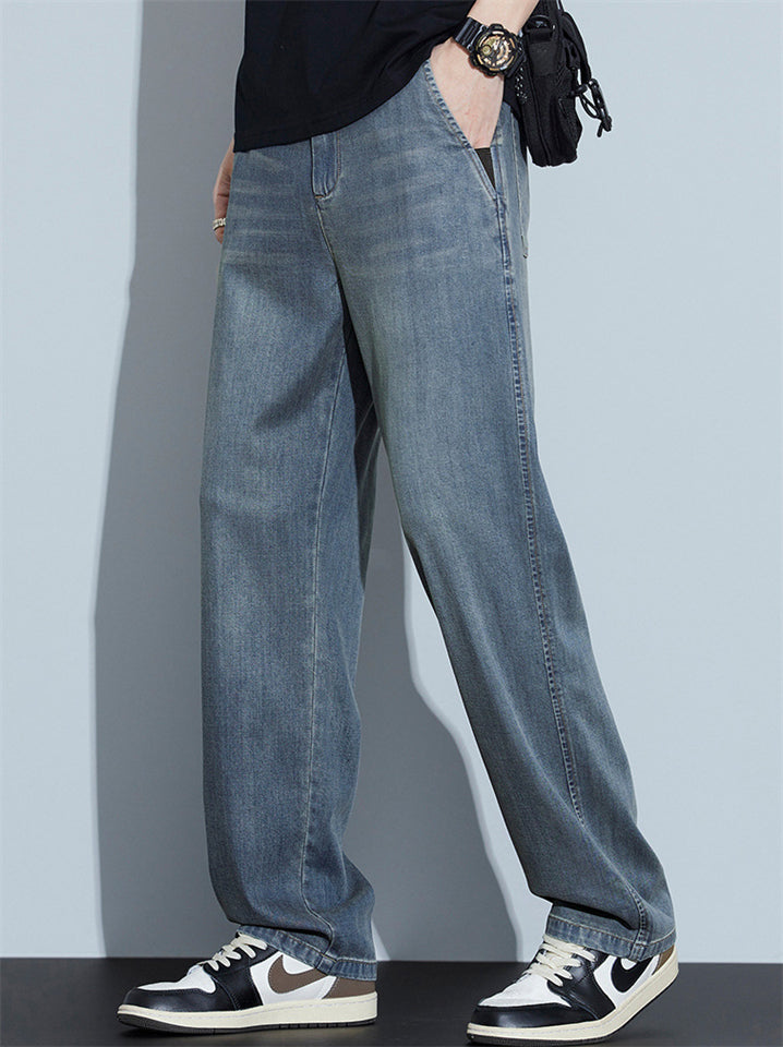 🔥🔥Men's Summer Comfortable Loose Straight Leg Retro Denim Pants