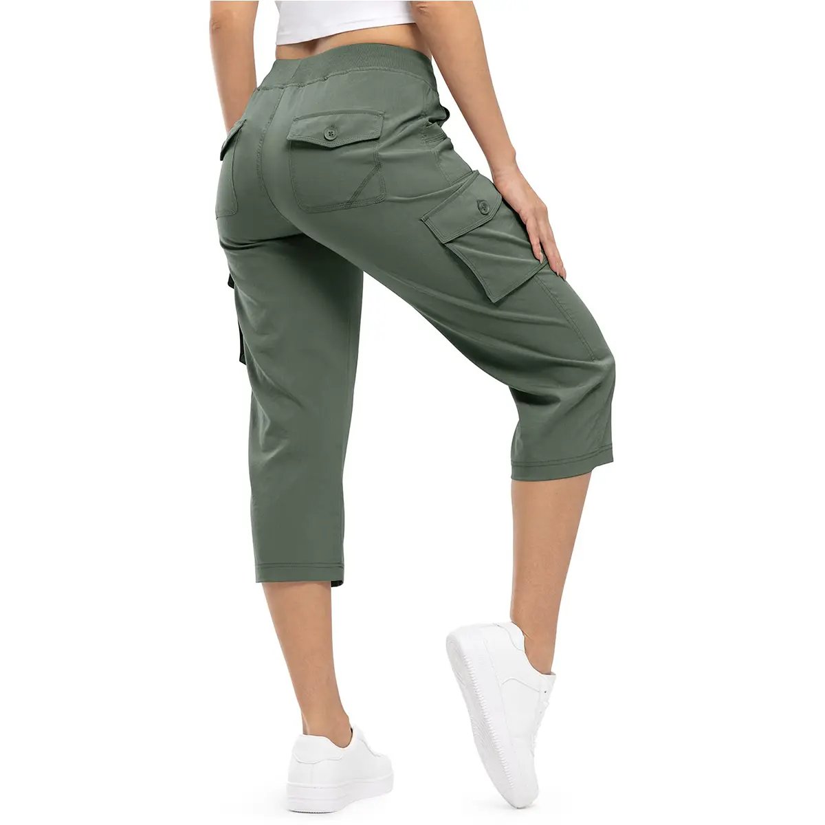🔥🔥🔥 Limited time sale Women's Lightweight Hiking Capris: Quick-Dry, 6 Pockets, Loose Fit