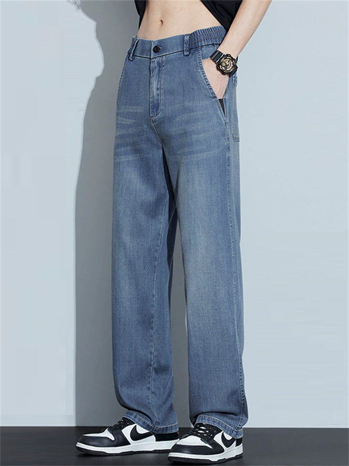 🔥🔥Men's Summer Comfortable Loose Straight Leg Retro Denim Pants