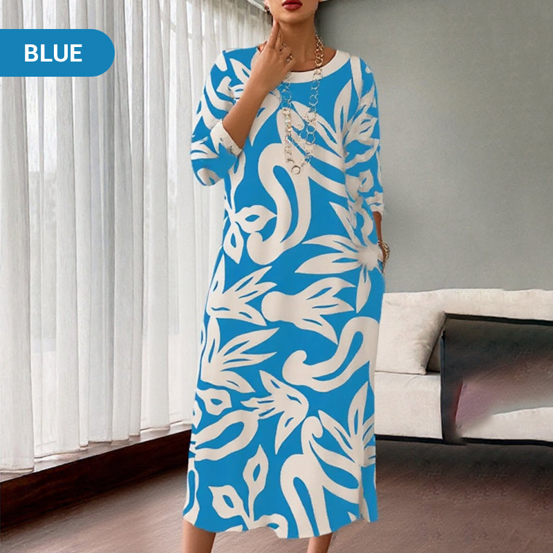 ⏳Time-limited Special⏰Women’s Elegant Loose Round-Neck Printed Dress