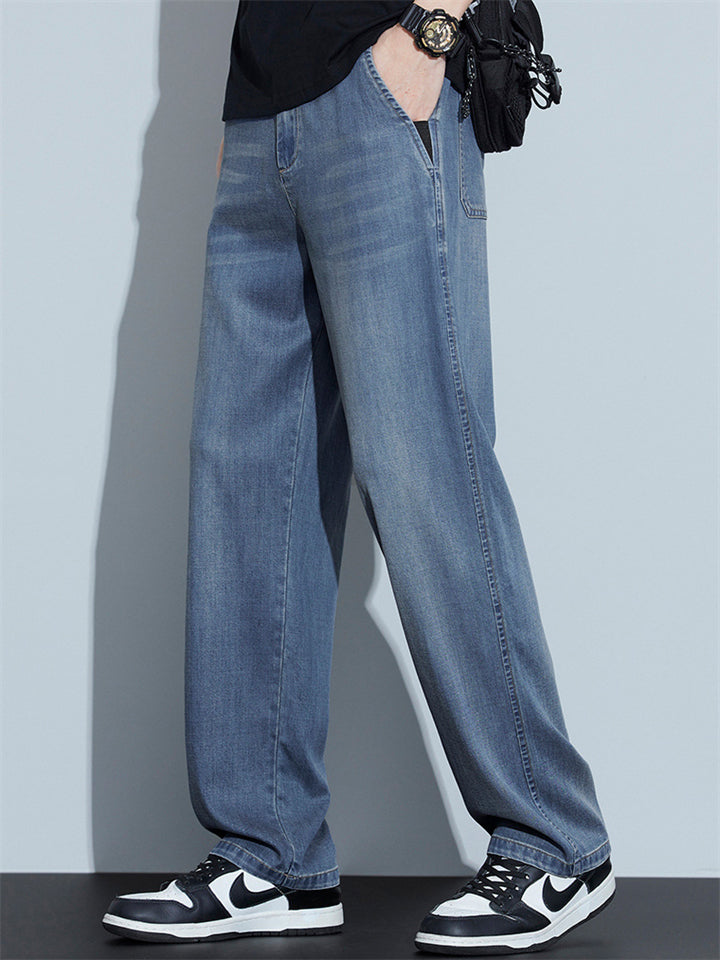 🔥🔥Men's Summer Comfortable Loose Straight Leg Retro Denim Pants