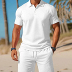 💝💝👕Two-piece summer set for men consisting of a polo shirt and shorts