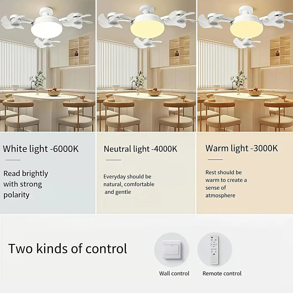 💝💝Modern ceiling fan lamp with E27 thread (model 2026) - silent 2-in-1 LED fan with remote control