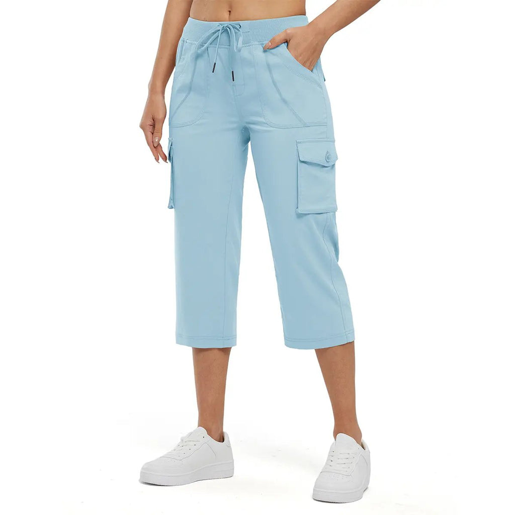 🔥🔥🔥 Limited time sale Women's Lightweight Hiking Capris: Quick-Dry, 6 Pockets, Loose Fit