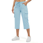 🔥🔥🔥 Limited time sale Women's Lightweight Hiking Capris: Quick-Dry, 6 Pockets, Loose Fit