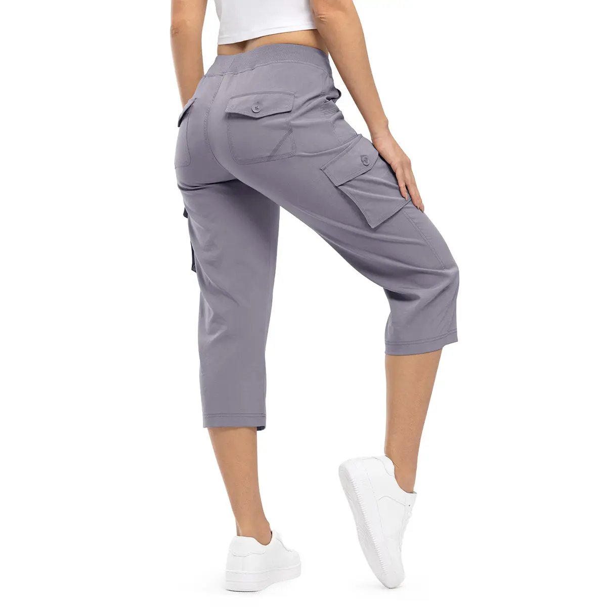 🔥🔥🔥 Limited time sale Women's Lightweight Hiking Capris: Quick-Dry, 6 Pockets, Loose Fit