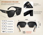 👓👓Polarized Fit Over Sunglasses for Women – UV400 Protection Floral Frame Wear Over Prescription Glasses