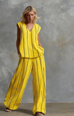 🌷🌷Women’s Sleeveless Striped Top and Full-Length Pants Set