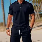 💝💝👕Two-piece summer set for men consisting of a polo shirt and shorts