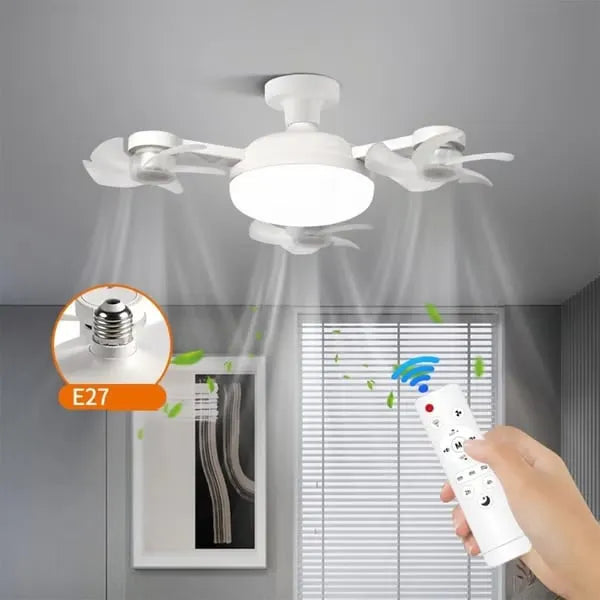 💝💝Modern ceiling fan lamp with E27 thread (model 2026) - silent 2-in-1 LED fan with remote control