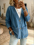 🌿🌿Last day 50%OFF Women'S Classic Denim Jacket With Pocket Design