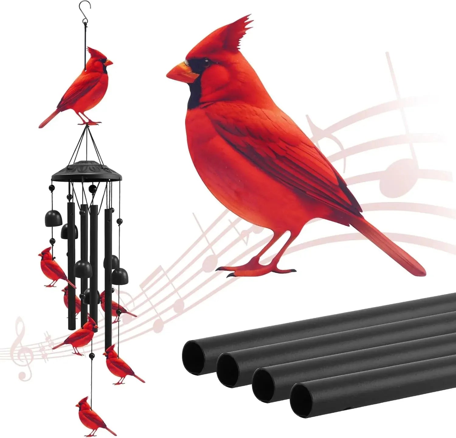 💝💝Colorful hummingbird wind chime with metal tubes and bells