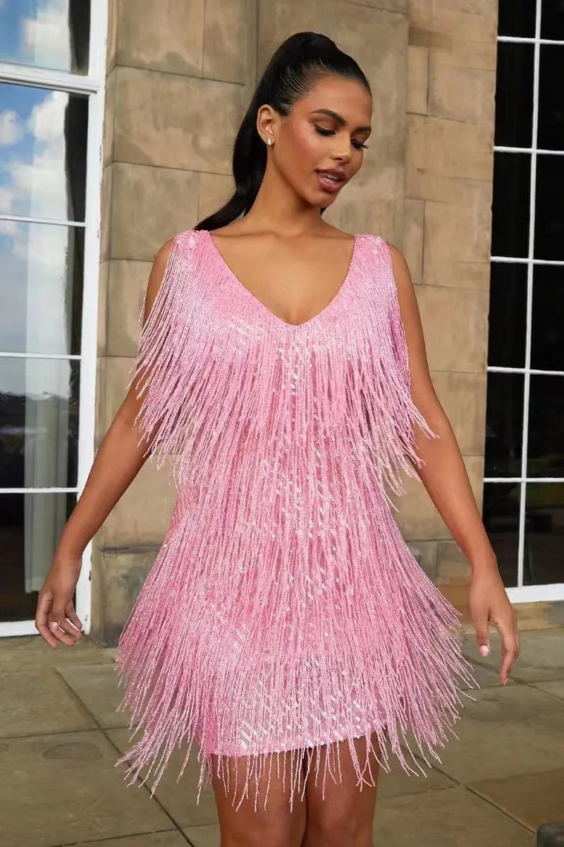 💝💝👗Sexy and elegant party dress with fringe👗