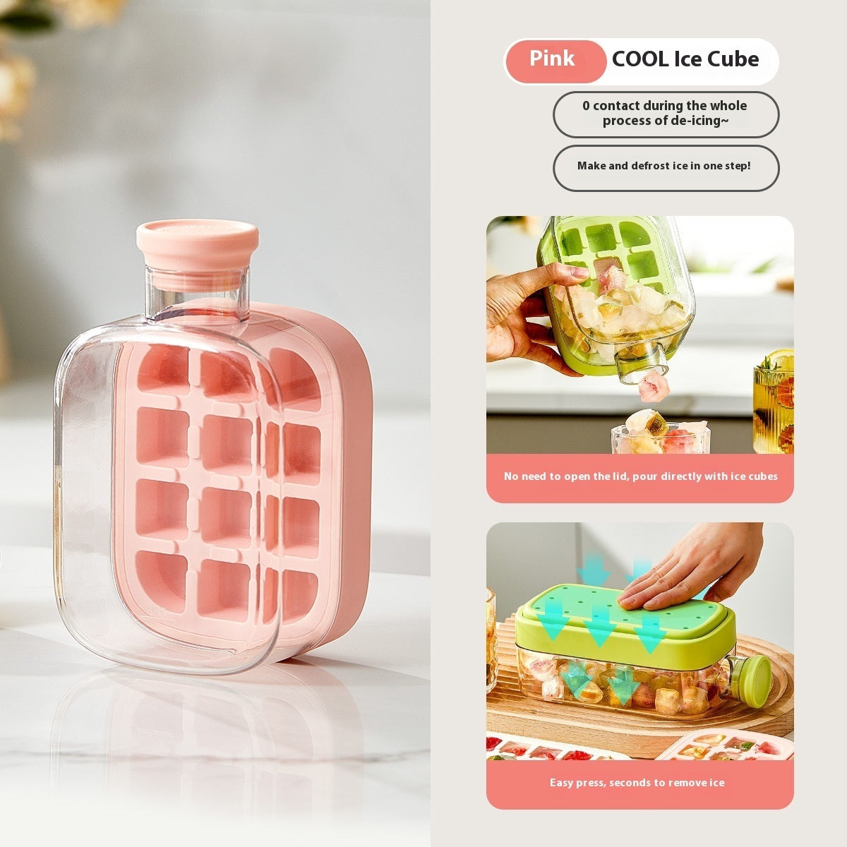 💚💚One-Click Molding Cooling Cup,Instant Ice Maker,Zero-Contact Design,Straw Included,Curling Mold,Portable & Stylish Chilled Drink