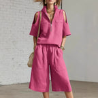 🌷Short-Sleeve Shirt & Loose Shorts Two-Piece Set | Casual