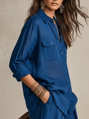 🌿🌿Last day 50%OFF Women's Casual Cotton And Linen Wide-leg Pants Set