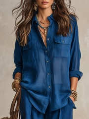 🌿🌿Last day 50%OFF Women's Casual Cotton And Linen Wide-leg Pants Set