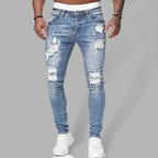 👖👖Edgy Men's Jeans - Mid-Rise Distressed