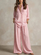 🌿🌿Last day 50%OFF Women's Casual Cotton And Linen Wide-leg Pants Set