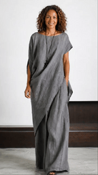 📦📦LAST DAY SAVE 49% ⏰Effortless Elegance Cotton Linen Set – Relaxed Draped Top & Flowing Wide-leg Pants