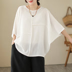 🌷🌷Vertical Textured Patchwork Top – Slimming & Effortless Style