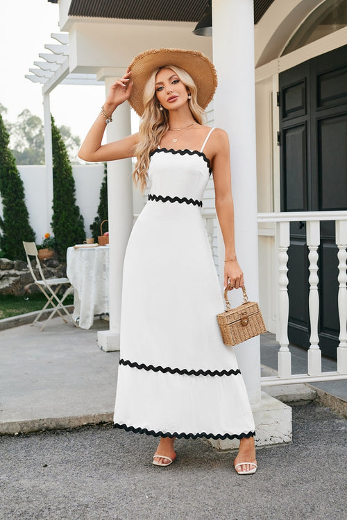 🌷100% Cotton Ric Rac Detail Maxi Dress