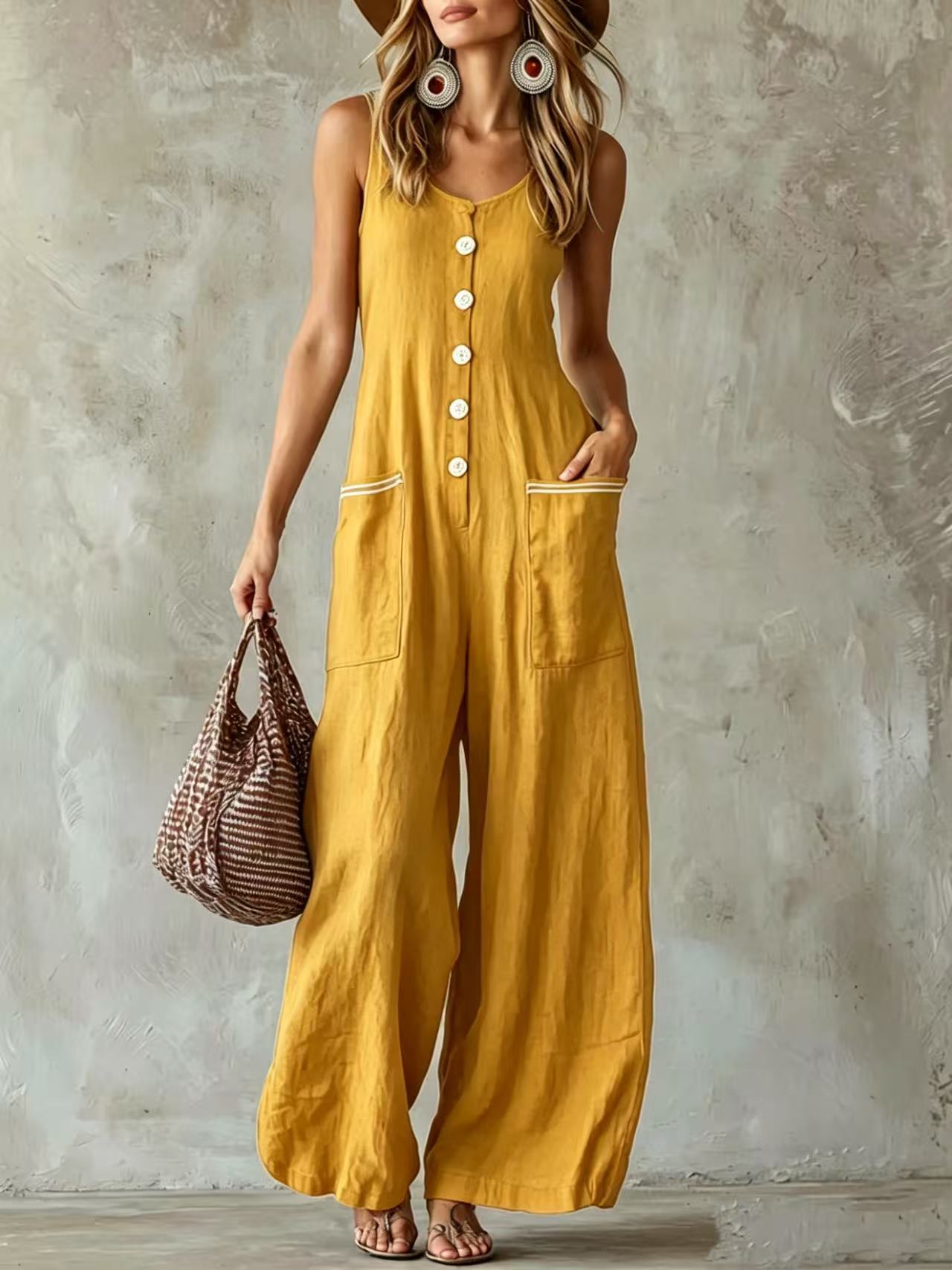 🌷Women's Wide-Leg Jumpsuit – High Waist Casual