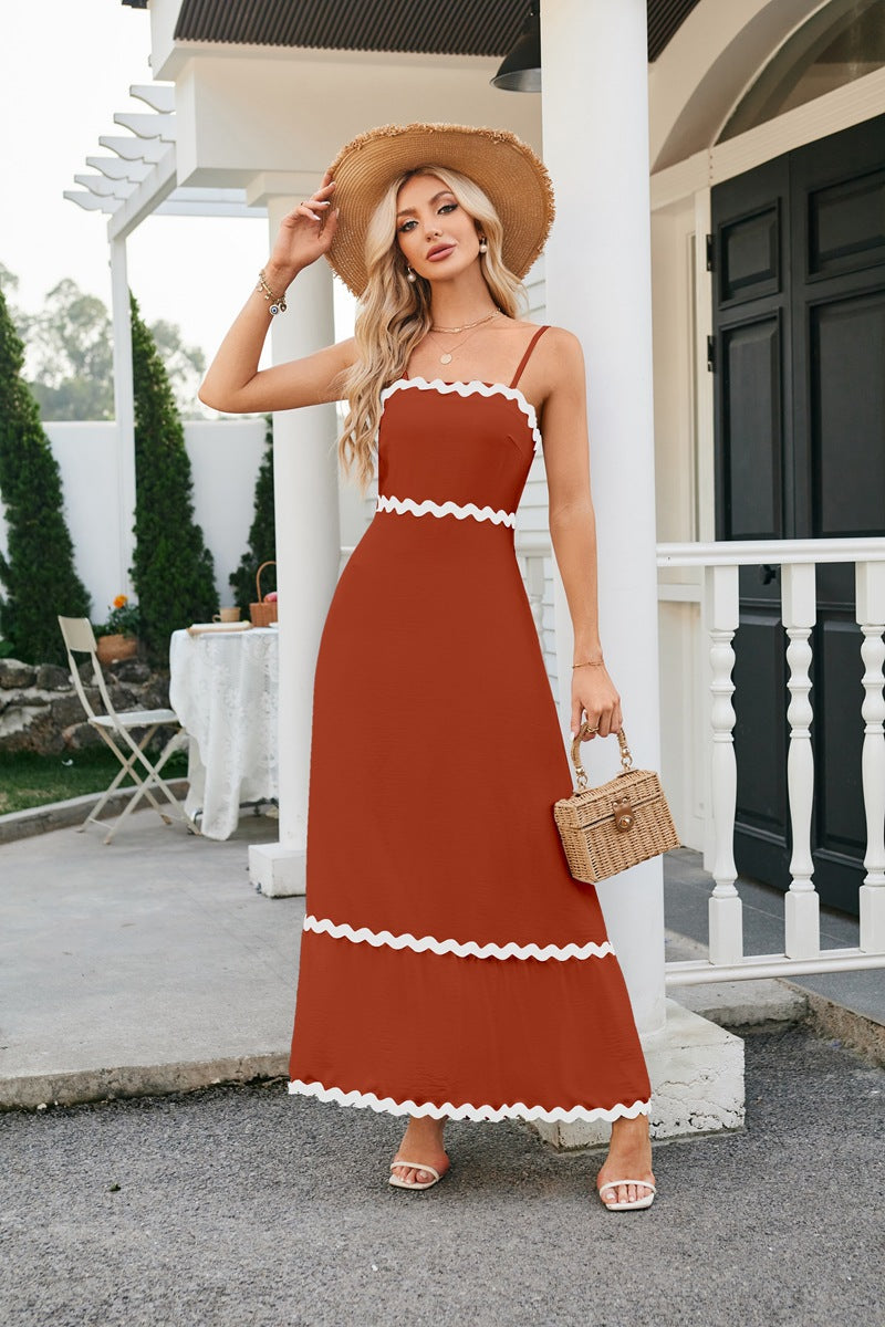 🌷100% Cotton Ric Rac Detail Maxi Dress
