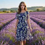 🌷🌷50% OFF NOW! ✨ Women's Floral A-Line Party Dress – Double-Layer Chiffon, Elegant Print & Knee-Length Fit 👗