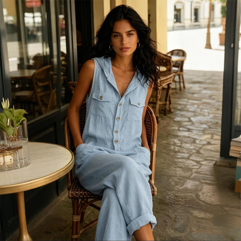 🔥🔥🔥𝑪𝑳𝑬𝑨𝑹𝑨𝑵𝑪𝑬 Sale🎉 𝐓𝐨𝐝𝐚𝐲 4𝟗% 𝐎𝐅𝐅 Women's Casual Sleeveless Hooded Jumpsuit