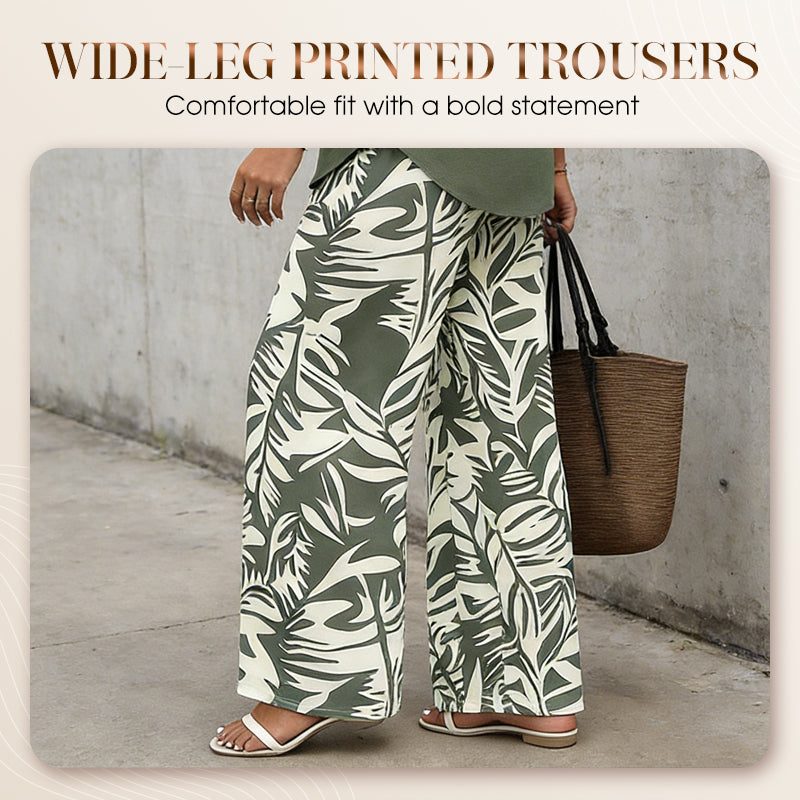 🔥🔥LAST DAY SAVE 50%OFF Free Shipping💞Women's V-Neck Blouse & Printed Wide-Leg Pants Set