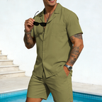 💝💝Solid Color Two-Piece Summer Outfit for Men
